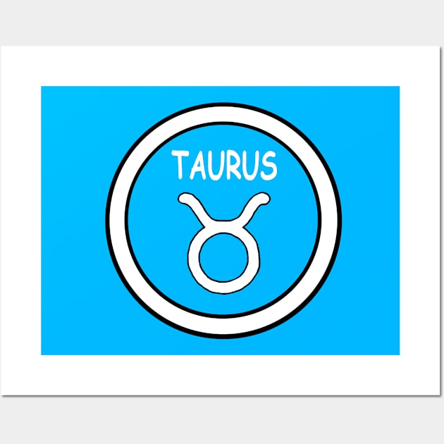 Taurus, white circle, transparent background Wall Art by kensor